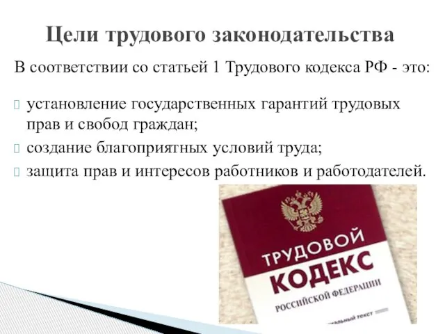 В соответствии со статьей 1 Трудового кодекса РФ - это: установление государственных