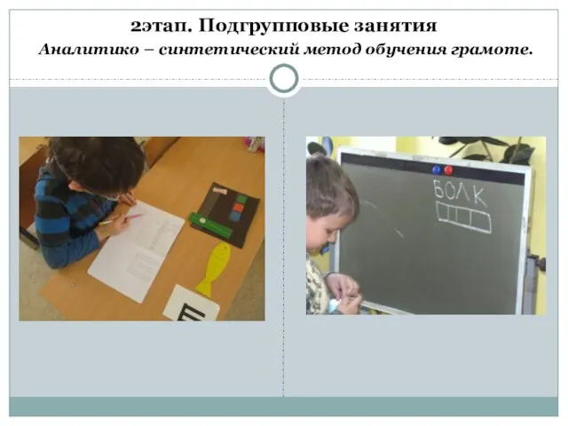 2этап. Подгрупповые занятия Аналитико – синтетический метод обучения грамоте.