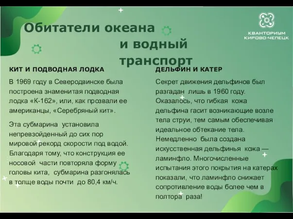 Обитатели океана и водный транспорт КИТ И ПОДВОДНАЯ ЛОДКА В 1969 году