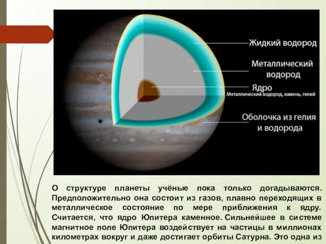 О структуре планеты учёные пока только догадываются. Предположительно она состоит из газов,