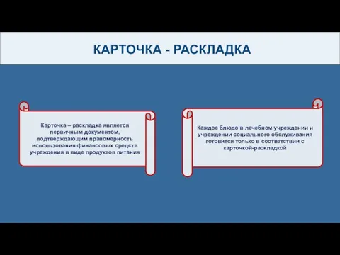 КАРТОЧКА - РАСКЛАДКА Карточка – раскладка является первичным документом, подтверждающим правомерность использования