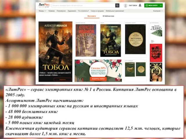 «ЛитРес» – сервис электронных книг № 1 в России. Компания ЛитРес основанна