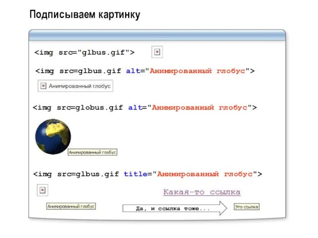 Подписываем картинку Да, и ссылка тоже...