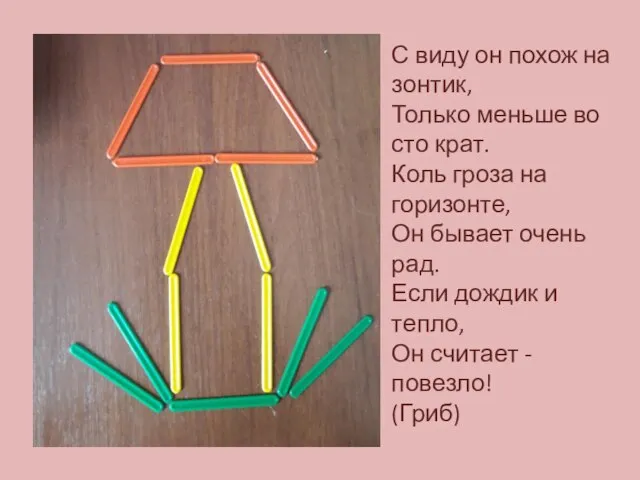 С виду он похож на зонтик, Только меньше во сто крат. Коль