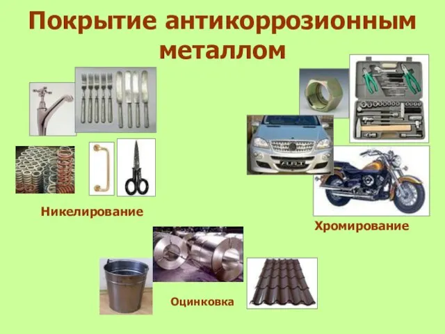 Покрытие антикоррозионным металлом Хромирование Никелирование Оцинковка