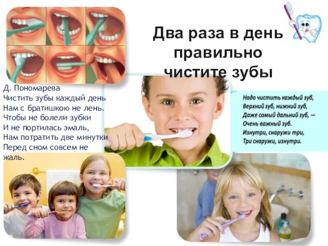 Два раза в день правильно чистите зубы Д. Пономарева Чистить зубы каждый