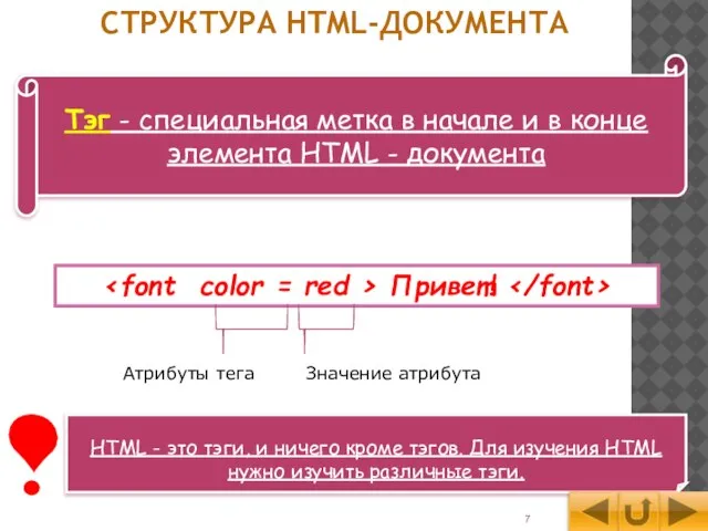 HTML - это тэги, и ничего кроме тэгов. Для изучения HTML нужно