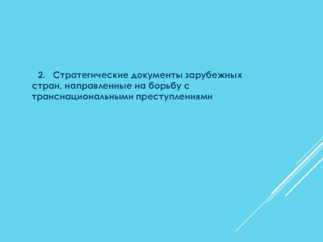 2. Стратегические документы зарубежных стран, направленные на борьбу с транснациональными преступлениями