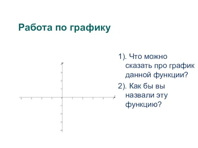 Работа по графику 1). Что можно сказать про график данной функции? 2).