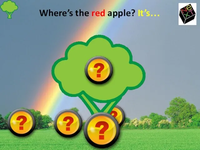 Where’s the red apple? It’s…