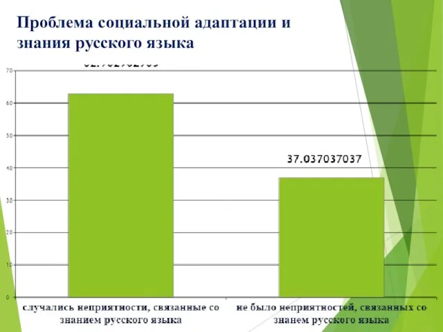 Проблема социальной адаптации и знания русского языка