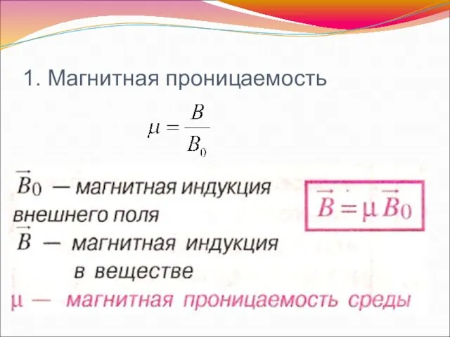 1. Магнитная проницаемость