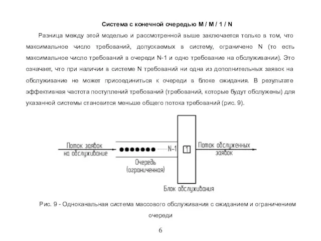 6 Система с конечной очередью М / М / 1 / N