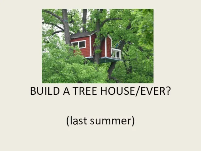 BUILD A TREE HOUSE/EVER? (last summer)