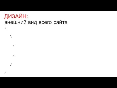 ДИЗАЙН: внешний вид всего сайта