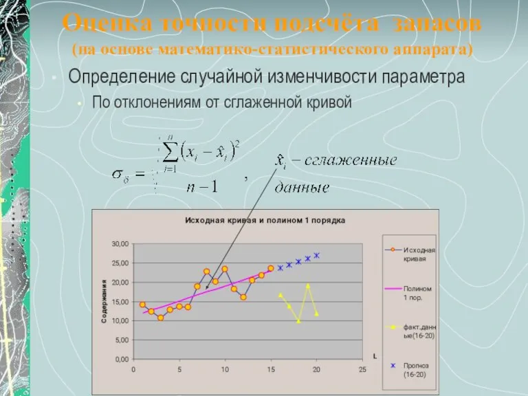 Оценка точности подсчёта запасов (на основе математико-статистического аппарата) Определение случайной изменчивости параметра