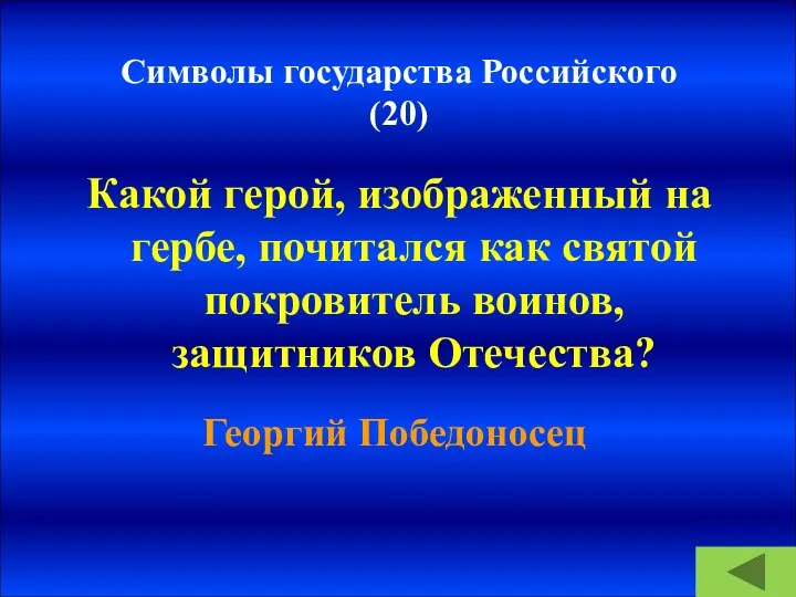 Символы государства Российского (20) Какой герой, изображенный на гербе, почитался как святой