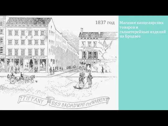 Магазин канцелярских товаров и галантерейных изделий на Бродвее 1837 год