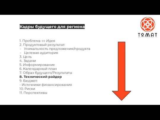 1. Проблема ⬄ Идея 2. Продуктовый результат: Уникальность предложения/продукта Целевая аудитория 3.