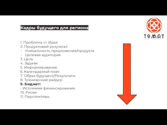 1. Проблема ⬄ Идея 2. Продуктовый результат: Уникальность предложения/продукта Целевая аудитория 3.