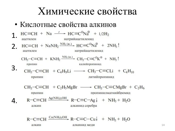 Химические свойства Кислотные свойства алкинов