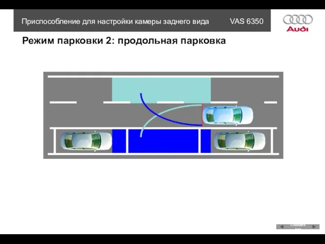 Режим парковки 2: продольная парковка Приспособление для настройки камеры заднего вида VAS 6350 Содержание