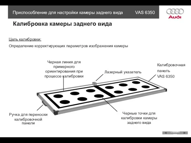 Калибровка камеры заднего вида Лазерный указатель Калибровочная панель VAS 6350 Черные точки