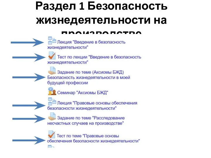 Раздел 1 Безопасность жизнедеятельности на производстве