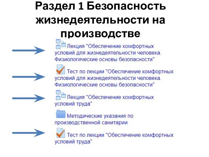 Раздел 1 Безопасность жизнедеятельности на производстве