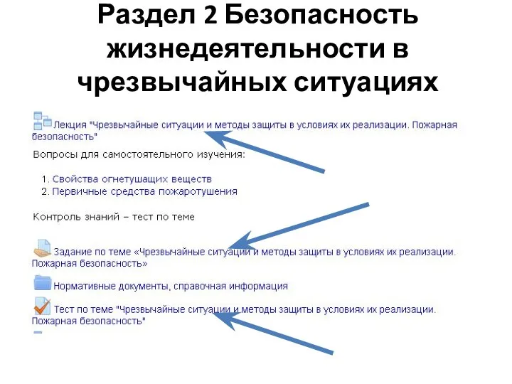 Раздел 2 Безопасность жизнедеятельности в чрезвычайных ситуациях