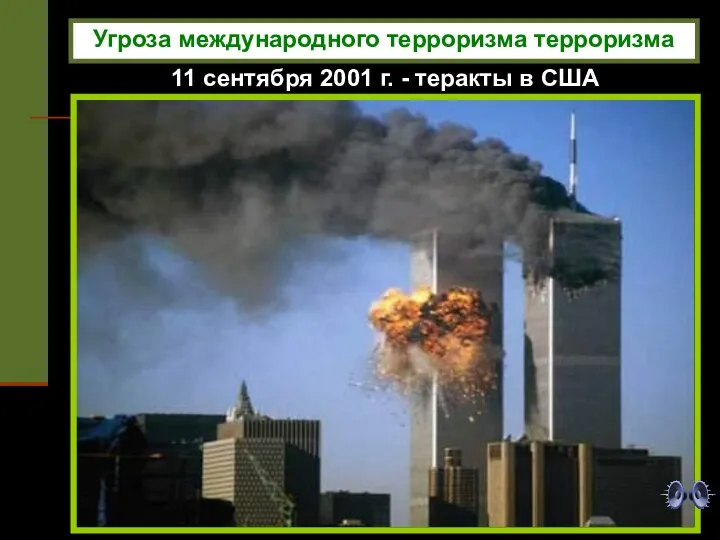 Угроза международного терроризма терроризма 11 сентября 2001 г. - теракты в США