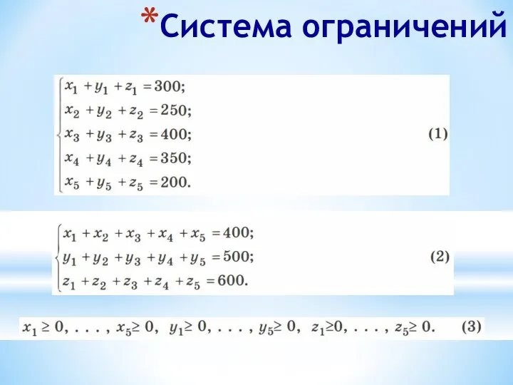 Система ограничений