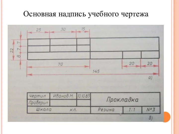 Основная надпись учебного чертежа