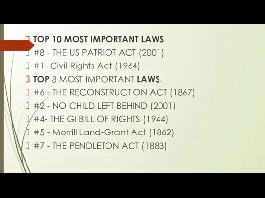 TOP 10 MOST IMPORTANT LAWS #8 - THE US PATRIOT ACT (2001)