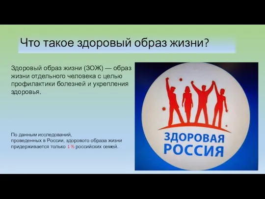 Что такое здоровый образ жизни? Здоровый образ жизни (ЗОЖ) — образ жизни