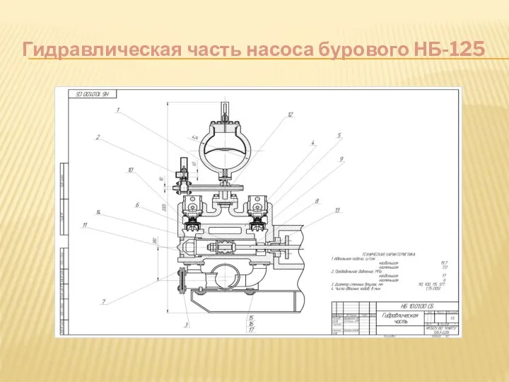 Гидравлическая часть насоса бурового НБ-125