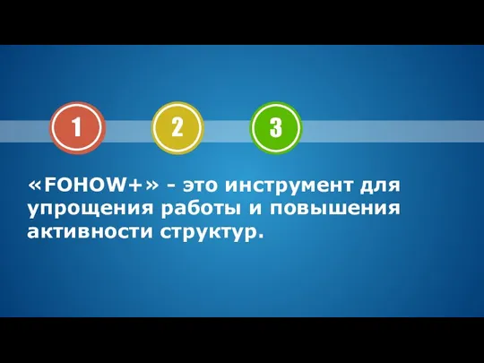 «FOHOW+» - это инструмент для упрощения работы и повышения активности структур.