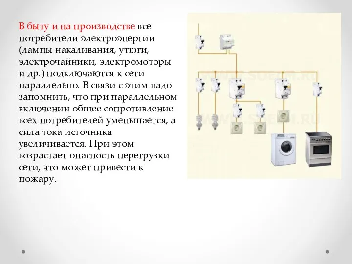 В быту и на производстве все потребители электроэнергии (лампы накаливания, утюги, электрочайники,