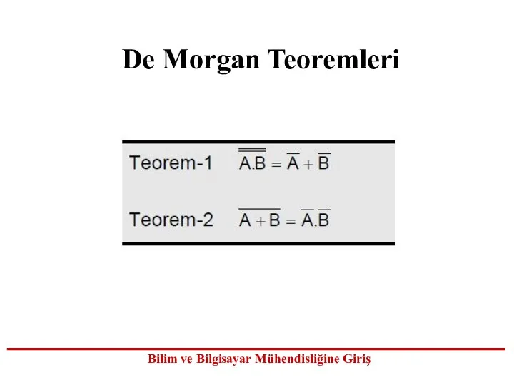 De Morgan Teoremleri