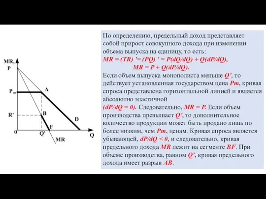 По определению, предельный доход представляет собой прирост совокупного дохода при изменении объема