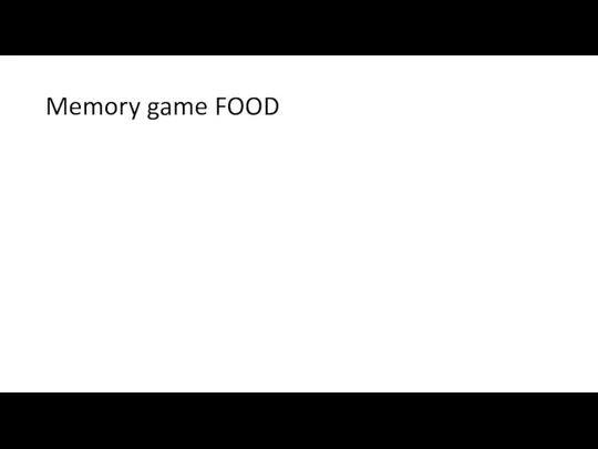 Memory game FOOD