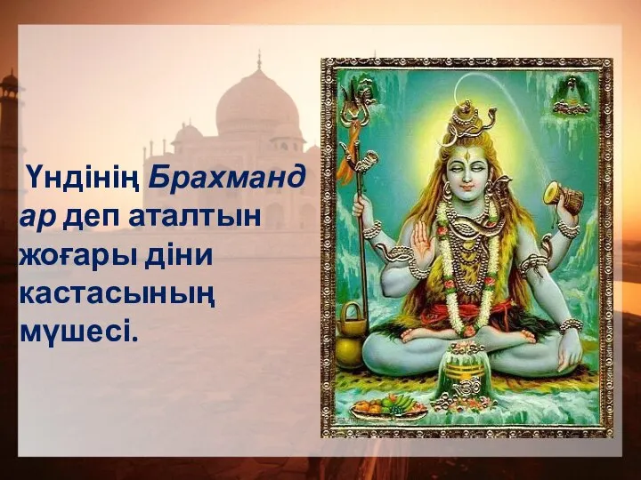 Үндінің Брахмандар деп аталтын жоғары діни кастасының мүшесі.