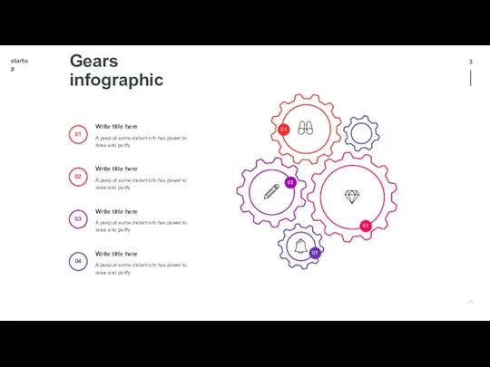 Gears infographic 01 01 01 01 01 02 03 04 Write title