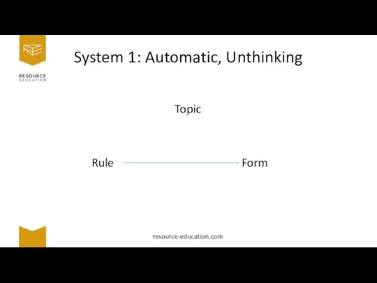 Topic Rule Form System 1: Automatic, Unthinking resource-education.com