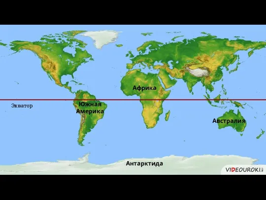 Южная Америка Антарктида Африка Австралия Экватор
