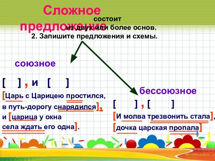 Сложное предложение состоит из двух или более основ. 2. Запишите предложения и