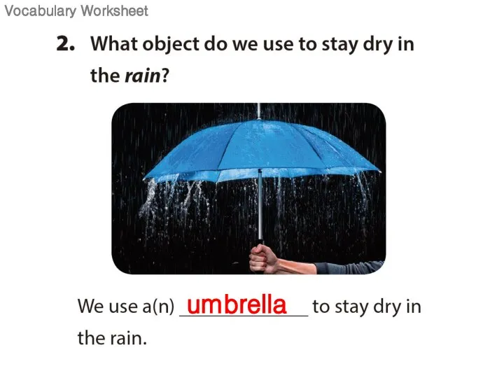 umbrella Vocabulary Worksheet
