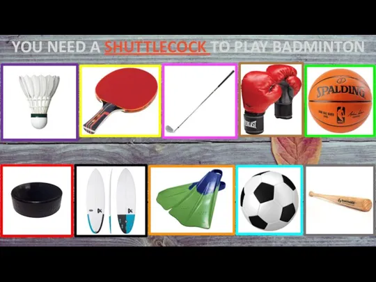 YOU NEED A SHUTTLECOCK TO PLAY BADMINTON