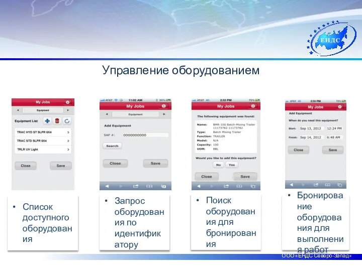 ООО «ЕНДС Северо-Запад» Управление оборудованием Запрос оборудования по идентификатору Поиск оборудования для