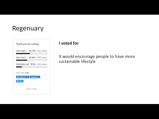 Regenuary I voted for It would encourage people to have more sustainable lifestyle